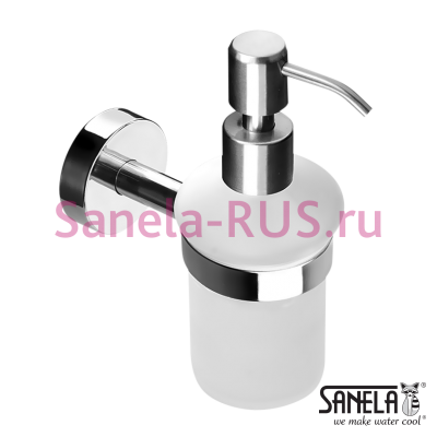 Нержавеющий держатель стеклянного дозатора мыла SLZD 14 арт: 62140 Sanela Чехия (фото, схема)