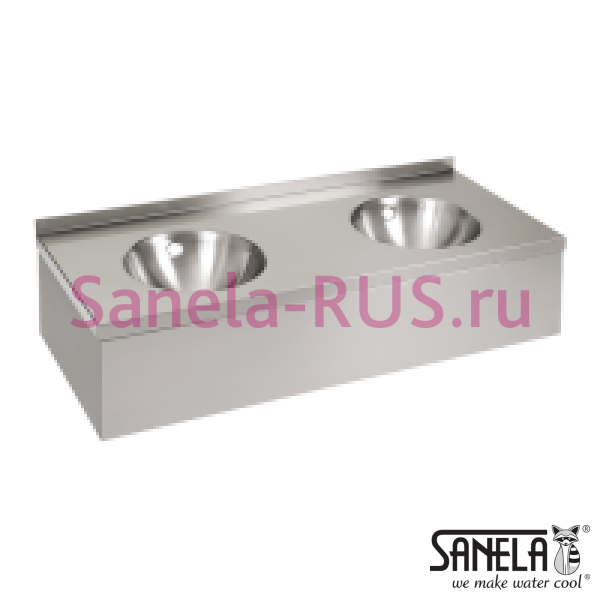 Нержавеющая раковина с двумя чашами с облицовкой SLUN 19P Нержавеющая раковина с двумя чашами с облицовкой SLUN 19P