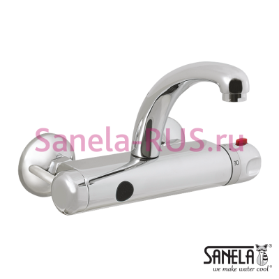 Настенный бесконтактный смеситель SLU 25B арт: 03255 Sanela Чехия (фото, схема)