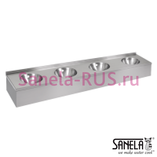 Нержавеющая раковина с четырьмя чашами с облицовкой SLUN 60P Нержавеющая раковина с четырьмя чашами с облицовкой SLUN 60P