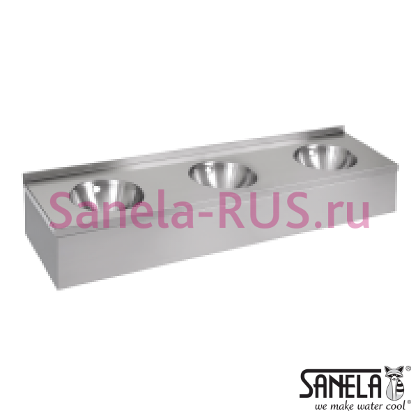 Нержавеющая раковина с тремя чашами с облицовкой SLUN 20P Нержавеющая раковина с тремя чашами с облицовкой SLUN 20P