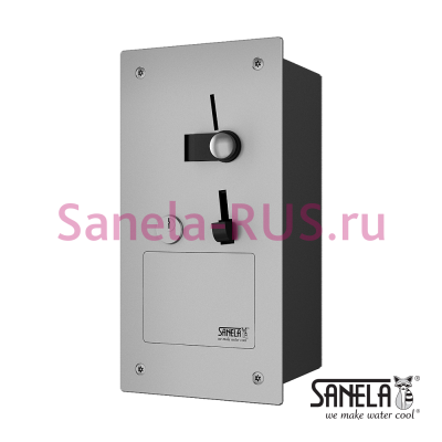 Встроенный монетный и жетонный автомат для 1 душа SLZA 03MZ арт: 88032 Sanela Чехия (фото, схема)