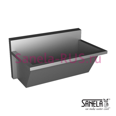 Нержавеющая раковина желоб медицинский 1500мм SLUN 55L арт: 93551 Sanela Чехия (фото, схема)