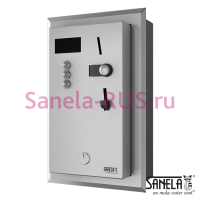 Встроенный монетный и жетонный автомат для 1-3 душей, выбор пользователем SLZA 01LMZ арт: 88016 Sanela Чехия (фото, схема)