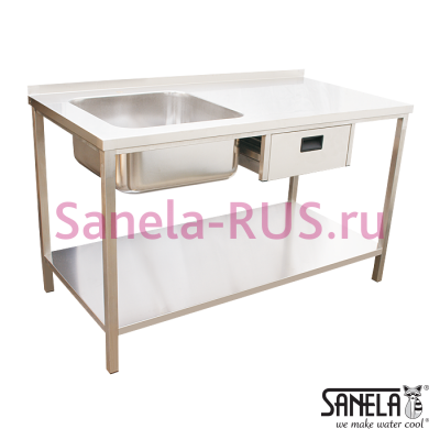 РАЗДЕЛОЧНЫЕ СТОЛЫ-МОЙКИ SLUN Sanela Чехия (фото, схема)